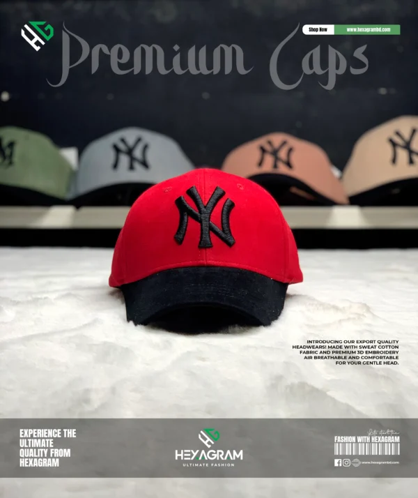 Premium Sweat Cotton NY Cap Red