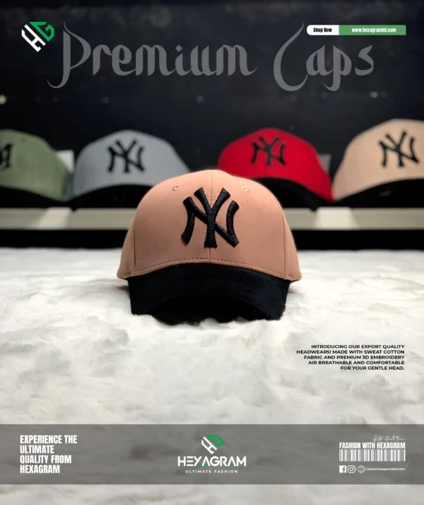 Premium Sweat Cotton NY Cap Peach