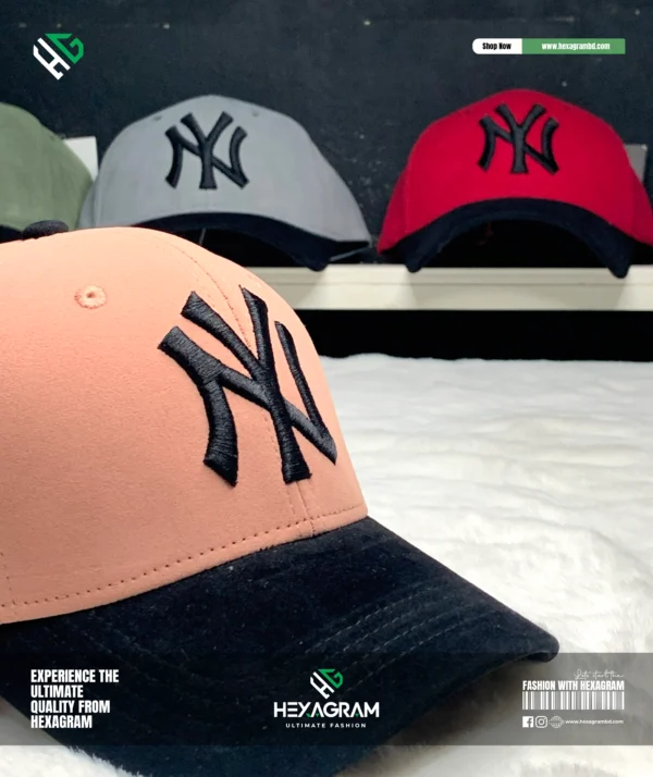 Premium Sweat Cotton NY Cap Peach - Image 4