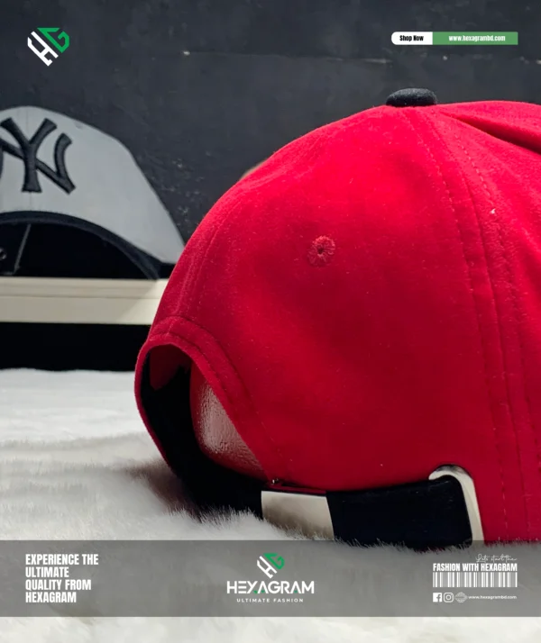 Premium Sweat Cotton NY Cap Red - Image 5